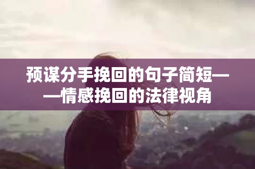 预谋分手挽回的句子简短——情感挽回的法律视角
