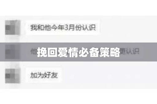 挽回爱情必备策略