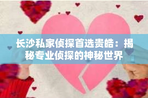 长沙私家侦探首选贵皓：揭秘专业侦探的神秘世界