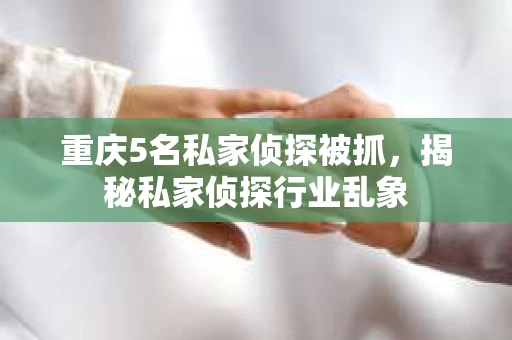 重庆5名私家侦探被抓，揭秘私家侦探行业乱象