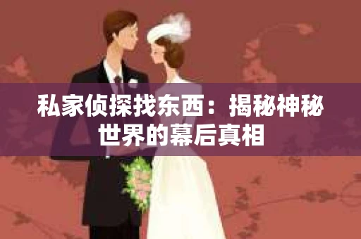 私家侦探找东西:揭秘神秘世界的幕后真相 私家侦探找东西:揭秘神秘世界的幕后真相
