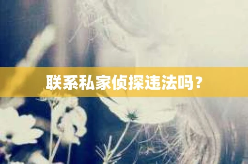联系私家侦探违法吗？