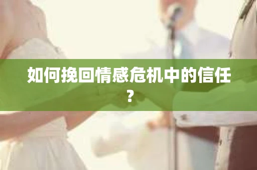 如何挽回情感危机中的信任？