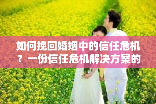 如何挽回婚姻中的信任危机？一份信任危机解决方案的干货指南
